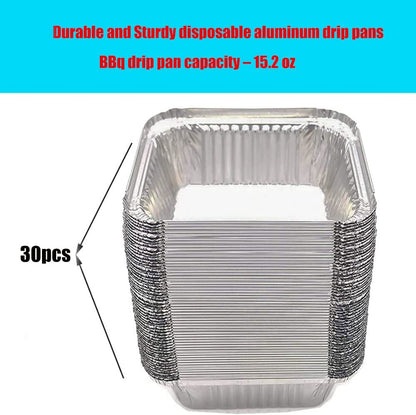 DONSIQIZZ 30 Pack Drip Pans Compatible with Napoleon BBQ Grills 62007 Grease Tray Disposable, for Napoleon Rogue Series Grill, Aluminum Foil Replacement