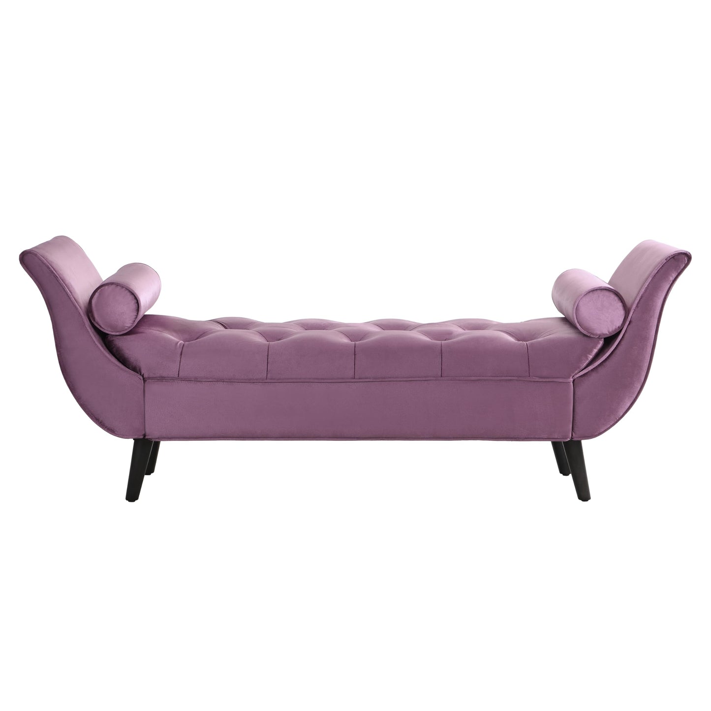 Christopher Knight Home Jolie Modern Velvet Upholstered Ottoman Bench with Pillow, Wooden Bedroom End of Bed Bench, Entryway Ottoman Foot Rest, Living Room Sofa Extra Seat, Purple