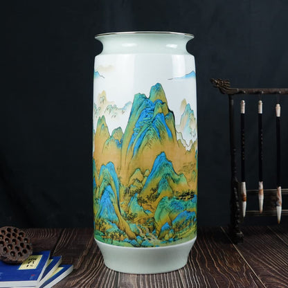 HXYONGN Chinese Ceramic Vase Large Chinese Vase Jingdezhen Oriental Handcrafted Porcelain Porcelain Flower Vase Chinese Antique Ceramic Vases Traditional Decorative Vase