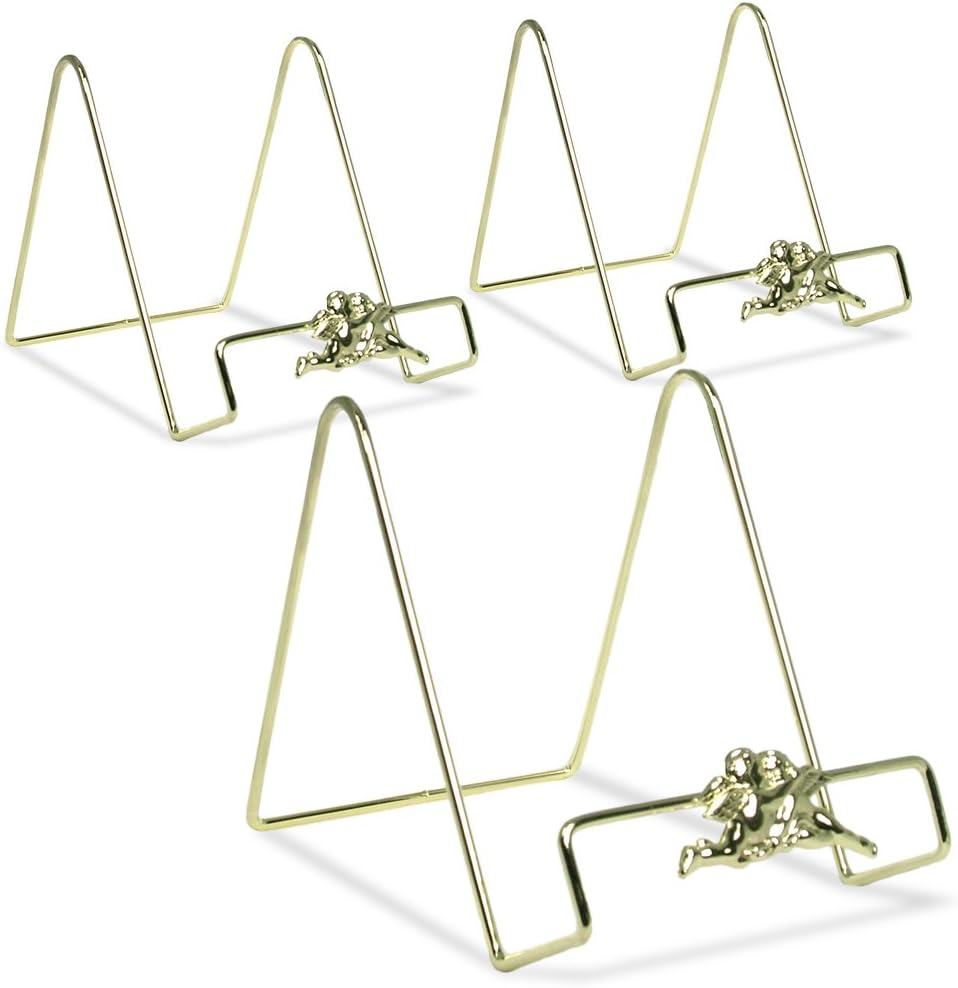 Cherub Angel Design Display Easel - Set of 3 for Highlighting Small Flat Decor Items - 6" H