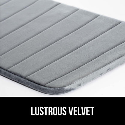 GORILLA GRIP Memory Foam Bath Mat, Soft Absorbent Bathroom Rug, Machine Washable Cushioned Floor Mats, 30x20 Graphite