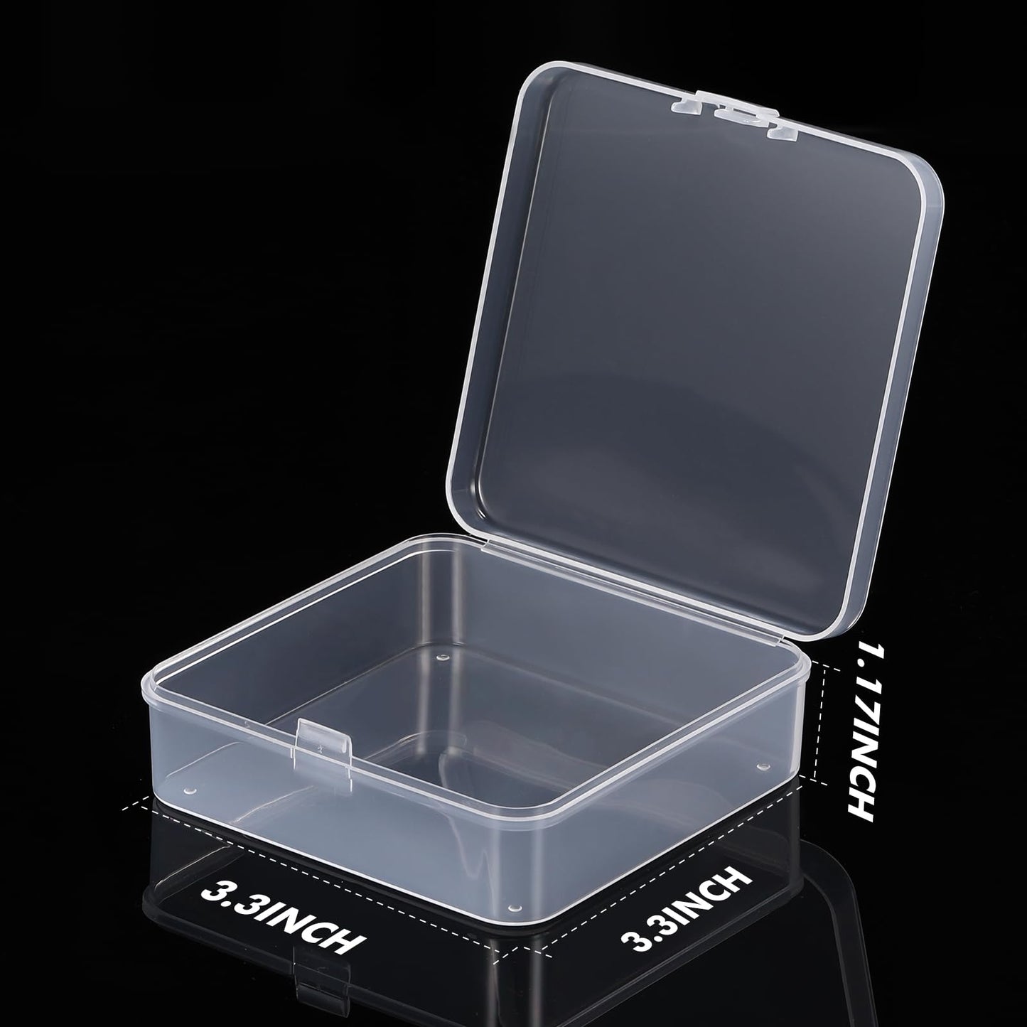 Jetec 30 Pieces Mini Plastic Clear Beads Storage Containers Box for Collecting Small Items, Beads, Jewelry, Business Cards, Game Pieces, Crafts (3.3 x 3.3 x 1.1 Inch)