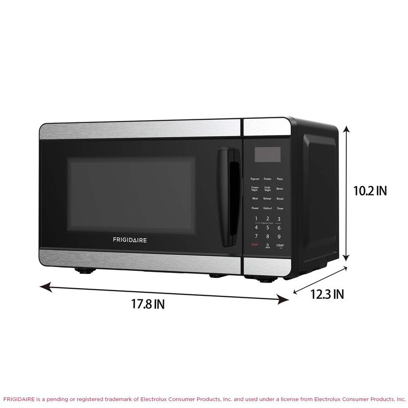 Frigidaire Countertop Microwave - Digital Control Panel - 6 Auto Cooking Settings - 10 Power Levels - Child Safety Lock - 0.7 Cu. Ft., Stainless Steel