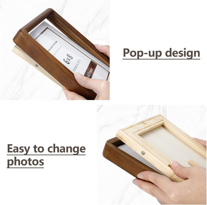 SZKYSJGS 6x8 6 8 5x7, Wood Picture Frame, Solid Natural Walnut Rounded Corner Photo Frame with Tempered Glass, x Wooden