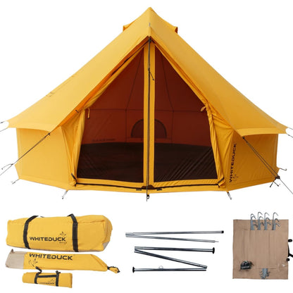 WHITEDUCK Regatta Canvas Bell Tent - w/StoveJack, Waterproof, 4 Season Luxury Camping and Glamping Yurt Tent Outdoor (16.5' (5M), Water Repellent, Tuscan Sun)