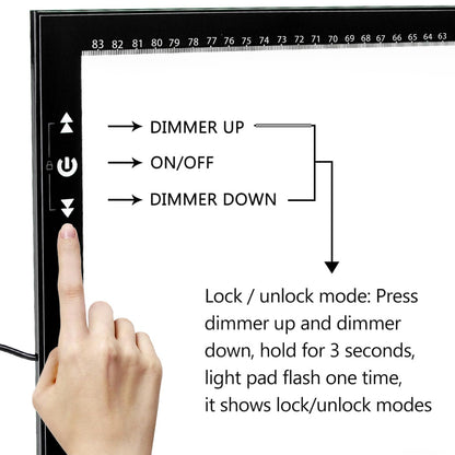 HSK A1 LED Artist tracing Light Box Copy Table, Adjustable High Brightness Light Pad for Tatto Drawing, Sketching, Animation,Diamond Painting Accessories