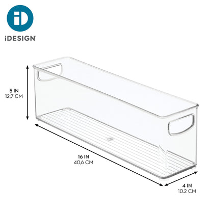iDesign Recycled Plastic Stackable Storage Bin - Perfect to Hold Breast Milk Bags - Clear