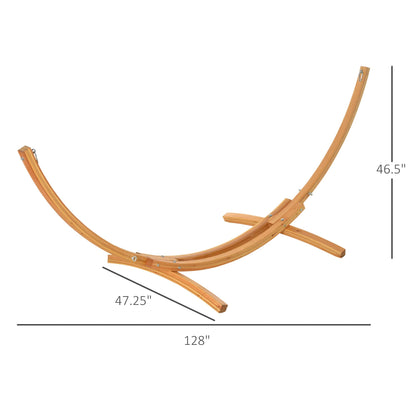 10.6' Wooden Hammock Stand Universal Garden Picnic Camp Accessories, 264lbs, Natural