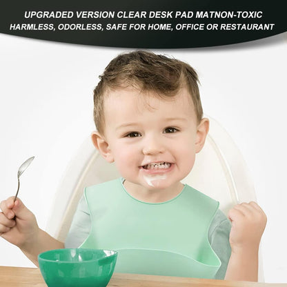 Clear Desk Cover Protector, 1.5mm Thick Heavy Duty PVC Desk Pad Mat 12x60 In for Dining Table, Craft Table