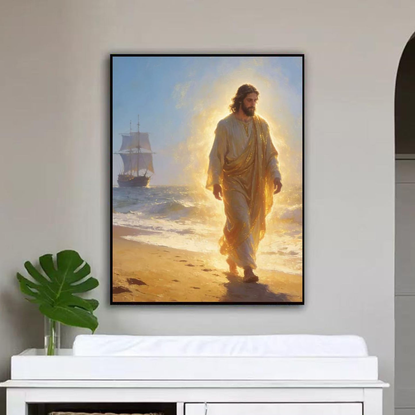 Lvmuu Jesus Diamond Painting Kits for Adults, Large 5D Full Square Drill Diamonds Art Kits for Beginners, Religions Paint By Number with Shiny Diamonds Beads DIY Gem Art Craft Home Wall Decor 40x50cm
