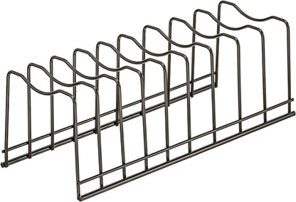 Pot Lid Holder Organizer, Kitchen Countertop Storage Rack for Bakeware, Pots & Pans, Stainless Steel
