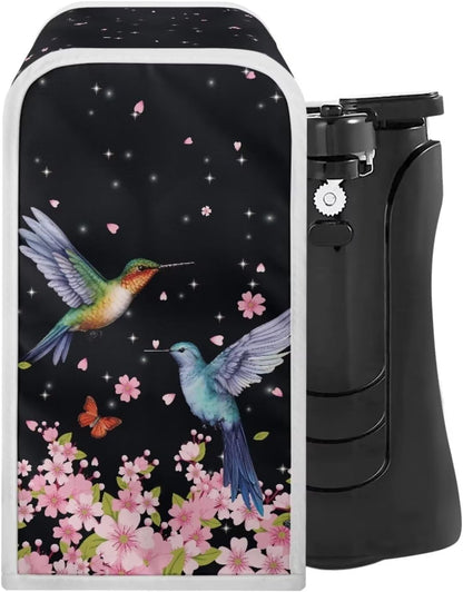 Electric Can Opener Dust Cover, Anti-Fingerprint Polyester Stain Resistant Cover with Floral Hummingbird Design