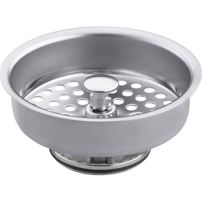 KOHLER K8803-CP Duostrainer Sink Strainer Basket, Removeable Stainless Steel Open/Close Stopper, Tight Seal, Polished Chrome
