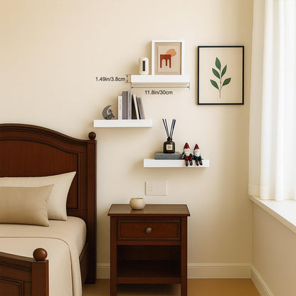 12x7x1.5 Set 3) Floating Shelves for Wall, Bathroom Shelves Over Toilet, Wall Shelves & Book Shelf for Room, Hanging
