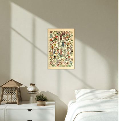 Meishe Art Vintage Poster Print - Flower Floral Botanical Collections Garden Flowers Identification Reference Chart