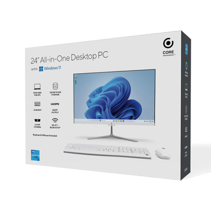 Core Innovations 24" All-in-One Desktop PC with Windows 11