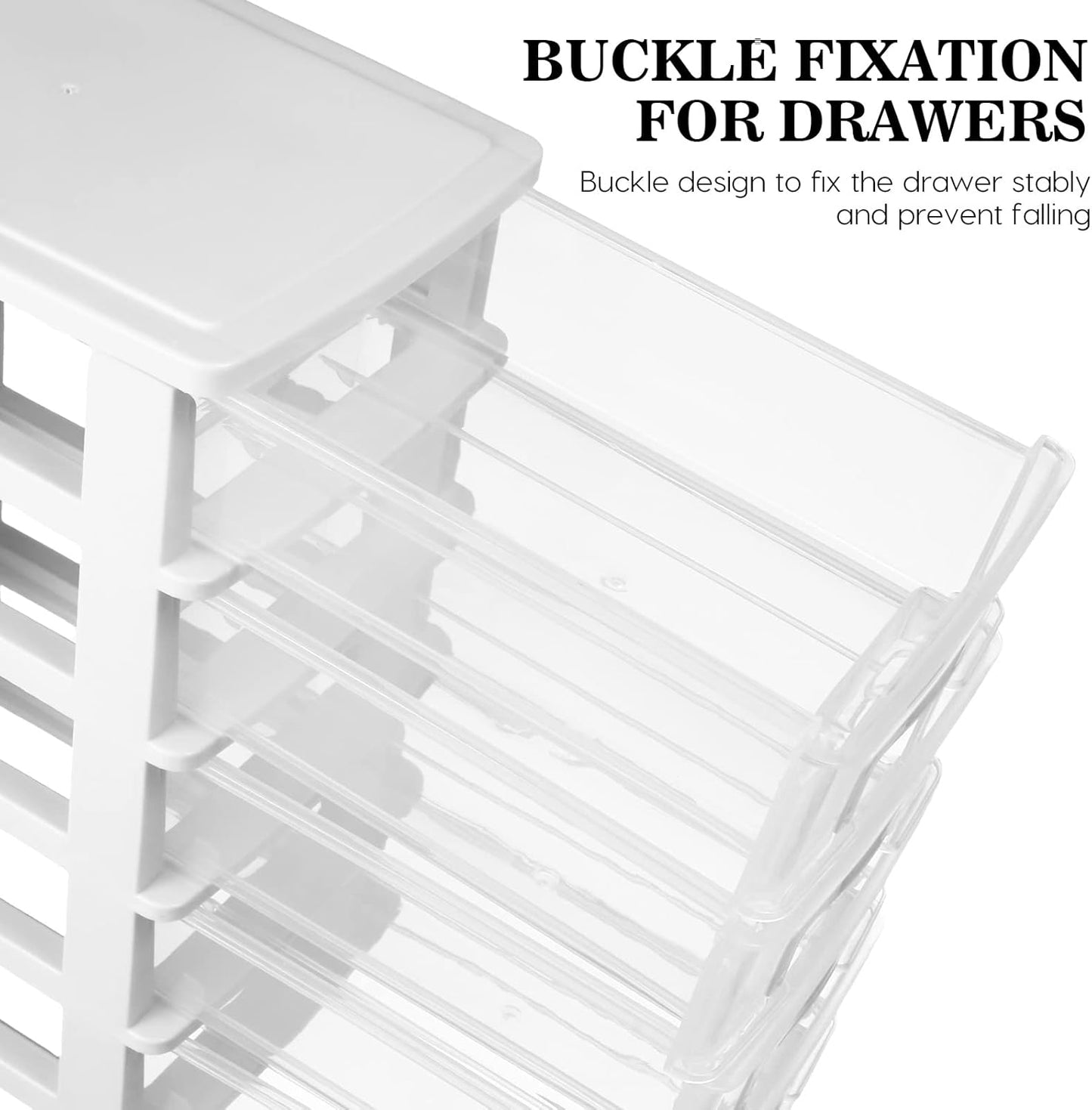 Toyvian Drawer Dividers, Plastic Drawer Storage Unit with Five-Layer Clear Drawers, Medium Storage Tower for Craft