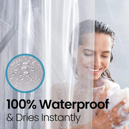 LiBa Waterproof Shower Curtain - Premium PEVA, Non-Toxic, Rust-Proof Grommets | 72x72 Inches (Pack of 2)