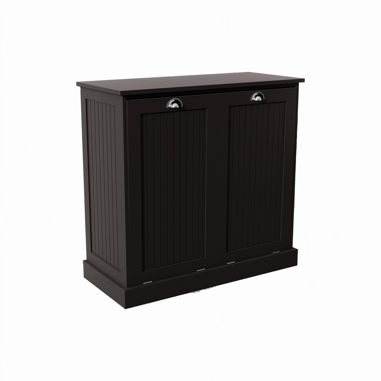 Contemporary Storage Cabinet, Two-Compartment Tilt-Out Laundry Sorter Cabinet, for Bathroom Hallway,for The Kitchen