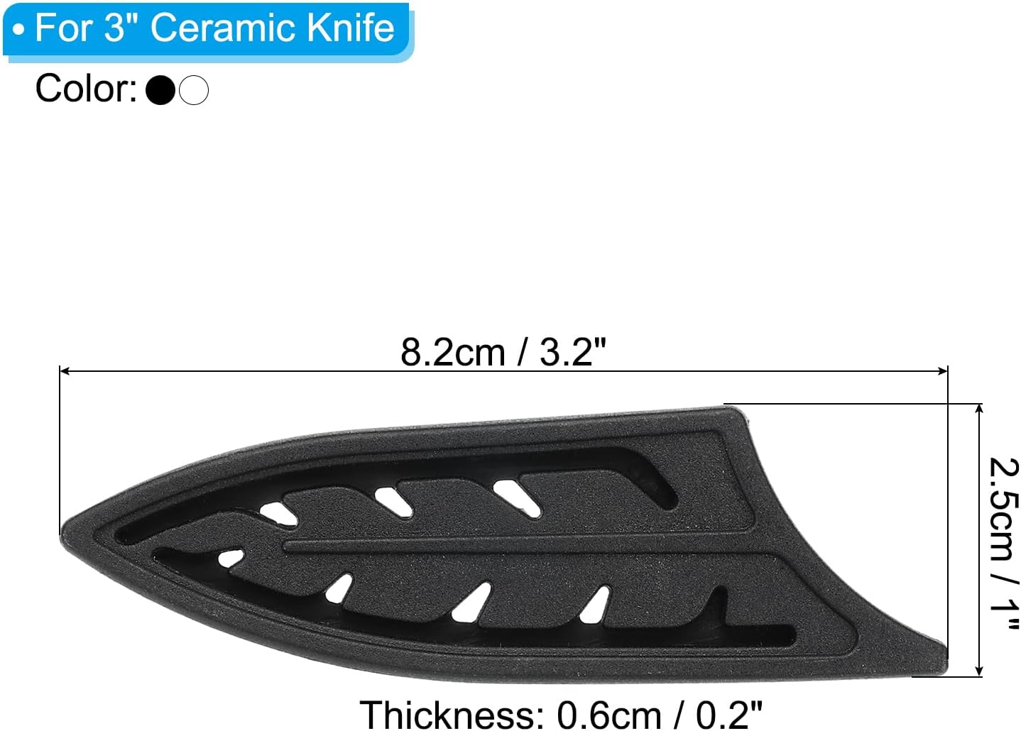 PATIKIL Knife Sheaths for 3" Ceramic Knife, 2 Pcs Knife Edge Guard Covers, Black & Transparent