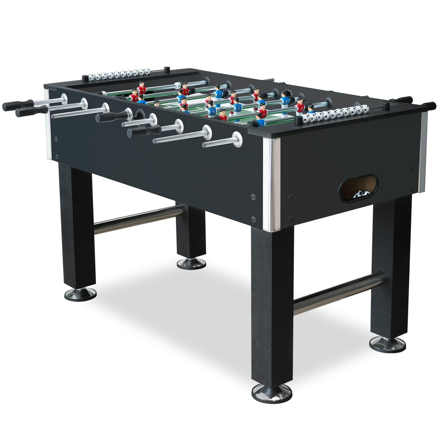 Seydrey 55-Inch Competition Foosball Table, Wood Finish with Black Legs (Black 55inch)
