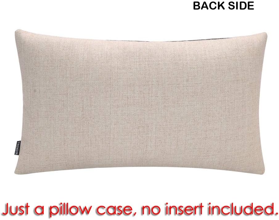 TRENDIN Farmhouse Porch Waist Pillow Cover - 20x12 inch Black Word Welcome to Our Porch Throw Pillow Cover