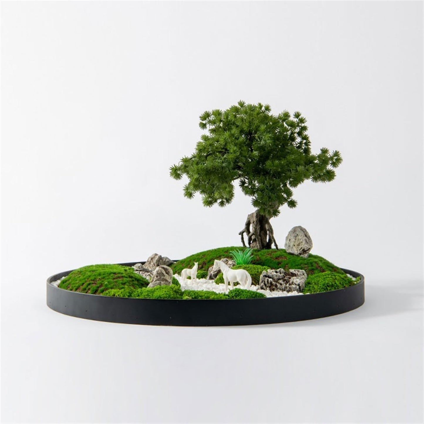 WANGHAI2024M Artificial Trees Round Table Center Turn Decorative Chinese Greenery Ornaments Light Luxury Floral Hotel Table Simulation Tree Ornaments Artificial Bonsai