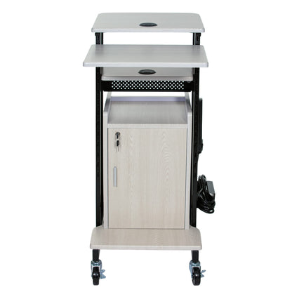 OEF Furnishings Premium Plus Presentation Cart with Storage Cabinet