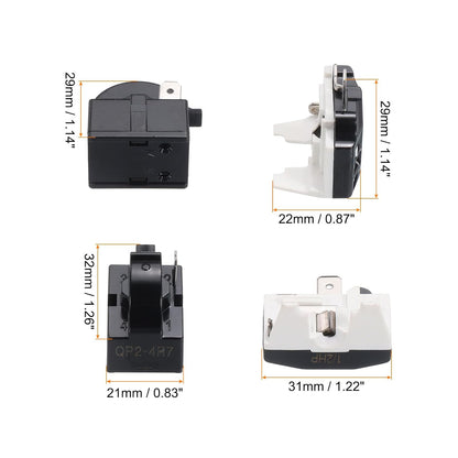 MECCANIXITY 4pcs Refrigerators PTC Starter Relay 1 Pin 4.7 Ohm Overload Protector for 1/2HP Fridges Beverage Freezers