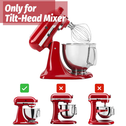 K45WW Dishwasher Safe Whisk Attachment Fits 4.5 Quart and 5 QT KitchenAid Tilt-Head Stand Mixer Stainless Steel 6 Wires Whip for Egg Heavy Cream Beater, Cakes Mayonnaise