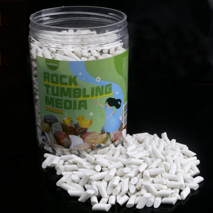 2 LB Rock Tumbler Media 1/8" Tumbling Ball Rock Tumbling Ceramic Filler Media (2 LBS 3/16" x 3/8" Cylinder)