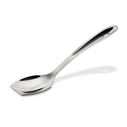 All-Clad Stainless Steel 9.5 Inch Cooking Spoon, Ergonomic Handle, High Heat Resistant, Save Up to 600°F, Kitchen Cooking Utensils for Mixing, Stirring and Serving, Silver