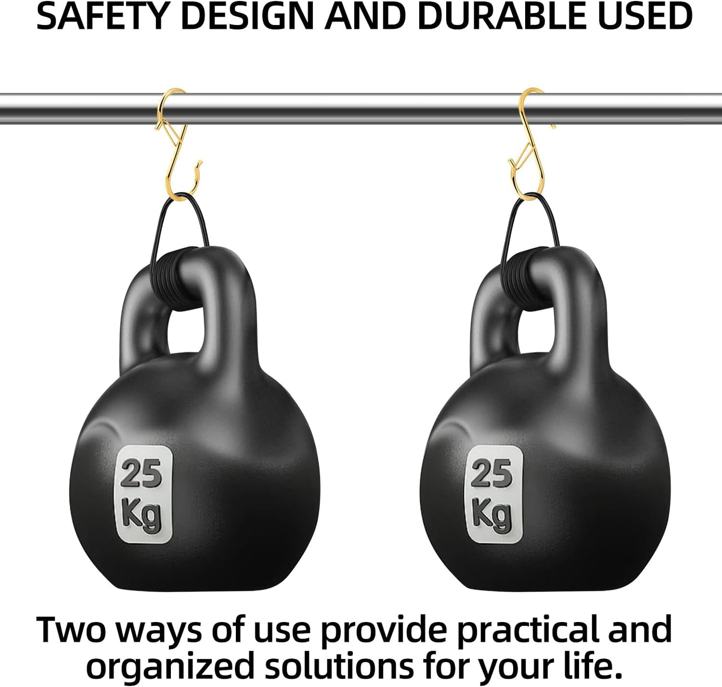 Ultimate Hanging Hooks Set, 3.55inch Gold S Hooks for Heavy Duty Hanging, Ideal for Plants, Baskets