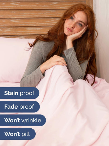 Skiennix Extra Deep Cal King Sheet Set | 6-Piece Breathable Cooling Bedding - Soft, Wrinkle-Free Lavender Pink