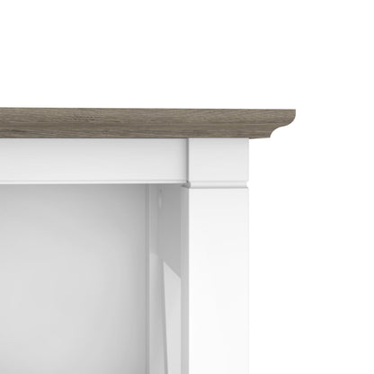 Bush Home Key West 5 Shelf Bookcase - Set of 2 | Tall Bookshelves in Pure White and Shiplap Gray | Sturdy Display Shelves for Library, Living Room, and Home Office