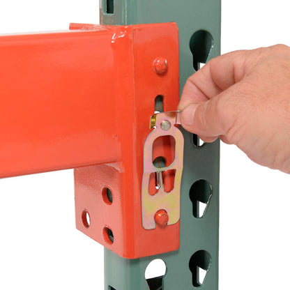 Global Industrial Teardrop Pallet Rack Add-On Unit, 144"W X 42"D X 120"H, 5970 lbs Shelf Capacity, Steel Construction, Orange & Green, For Industrial Storage