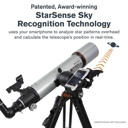 Celestron StarSense Explorer DX 102AZ App-Enabled Telescope – 102mm Refractor with Smartphone Dock & StarSense App – iPhone & Android Compatible – Easy-to-Use for Beginners