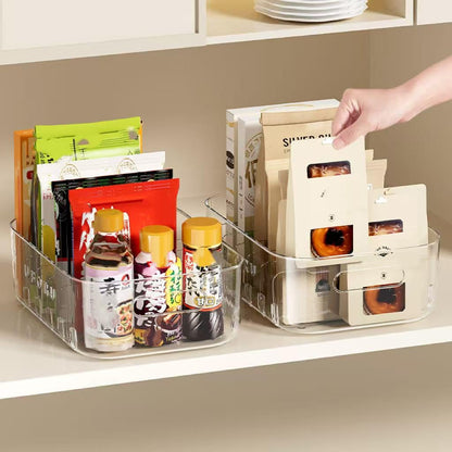 Reflygen Kitchen Organiser,Multi-Compartment Spice Packet Storage Box Suitable For Kitchen,Fridge And Spice,Tea Bag,Seasoning Packet Storage(Transparent)