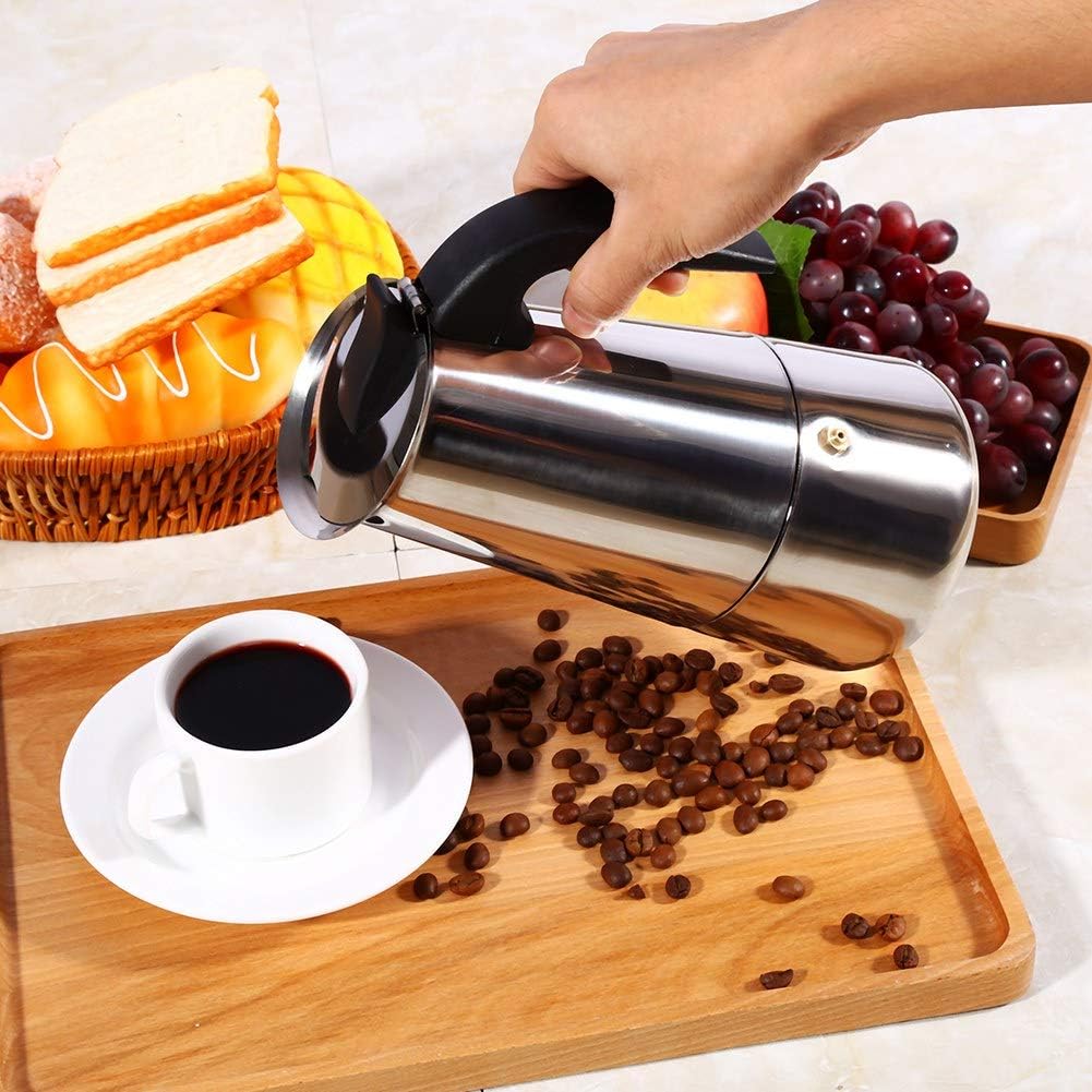 Asixx Stainless Steel Coffee Maker, Perfect for Home or Office, 4 Sizes (450ml)