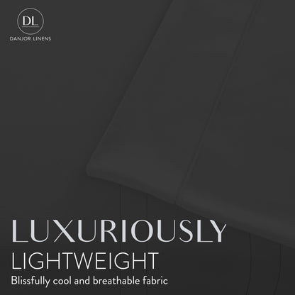 Danjor Linens Bed Sheet Set Queen Size for Hot Sleepers, Hotel Premium Sheets with 4 Pillowcases, Lightweight Brushed Microfiber Deep Pockets, Breathable Cooling 6 Piece Bedding Sets, Black