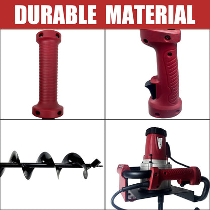 JACKCHEN 1500W Electric Post-Hole Digger with 6-Inch Auger Bit, Earth Auger Drill, Auger Bit Earth Auger, Ideal for Post Hole Digging, Drilling, Tree Planting, Red