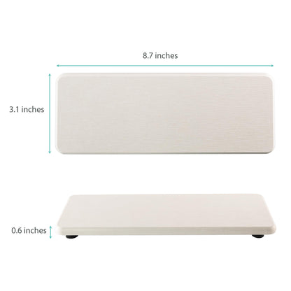 NiuYichee 2 Pcs Water Absorbing Stone Trays, Kitchen/Bathroom Sink Soap Dish, Diatomite Tray Used for Hand Soap & Cosmetic Bottles in The Modern Home, 3.15" W x 8.7" L, White