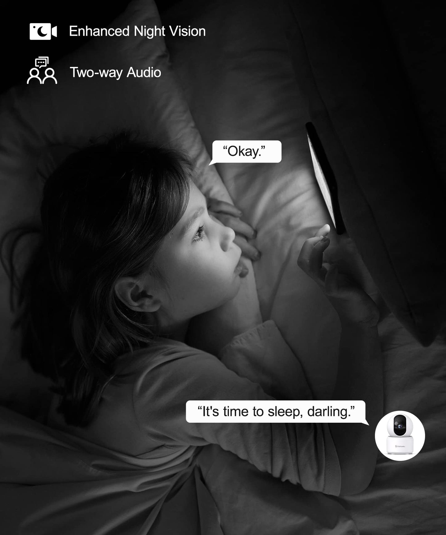 GALAYOU Indoor Security Camera 2K, 360 Degree 2.4G WiFi Home Security for Baby/Pet/Elder/Nanny with Night Vision, 24/7 SD Card Storage, Works with Alexa and Google Assistant G2-2Pack
