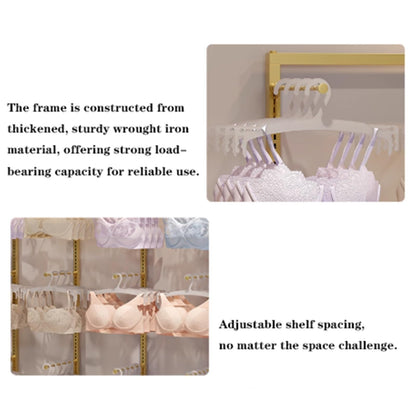 Metals Underwear Display Stand, Clothing Store Boutiques Lingerie Garment Rack, Commercial Retail Shelves, for Lingerie Socks Bra Panties Scarves, 3 Tier(White,40 * 40 * 135cm)