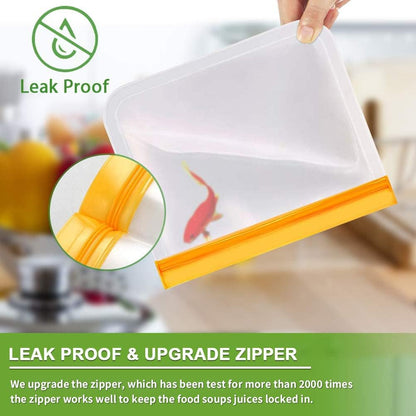 IDEATECH Reusable Storage Bags, 10 Pack BPA Free PEVA Freezer Bags, Reusable Gallon and Sandwich Bags for Women, Men