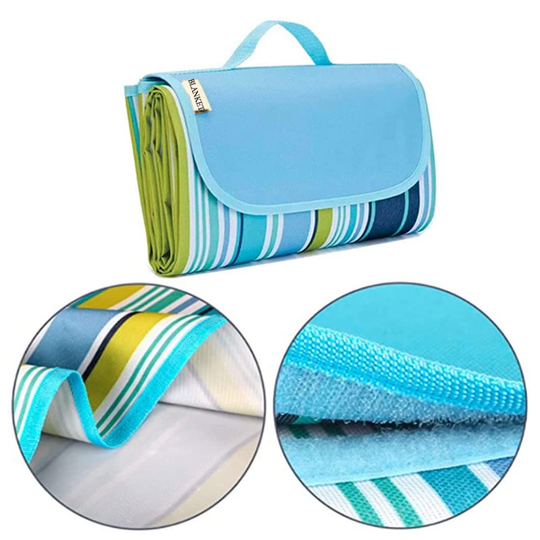 PUPOPIK Picnic Beach Blanket, Picnic Mat 80x60in Waterproof Foldable, Family Mat, Portable Large Picnic Blankets for Travel, Hiking, Music Festival
