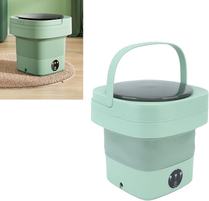 TOPINCN Automatic Portable Foldable Washing Machine, Mini ABS US Plug 100-240V for Travel (Green)