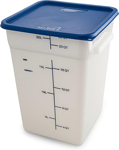 Carlisle FoodService Products Squares Square Food Storage Container, Stackable Design for Catering, 22 Quarts