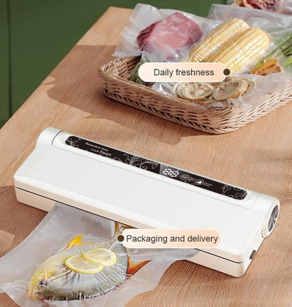 Food Vacuum Sealer Machine - 65KPA Strong Suction | Dry/Wet Modes & 20 Bags Included