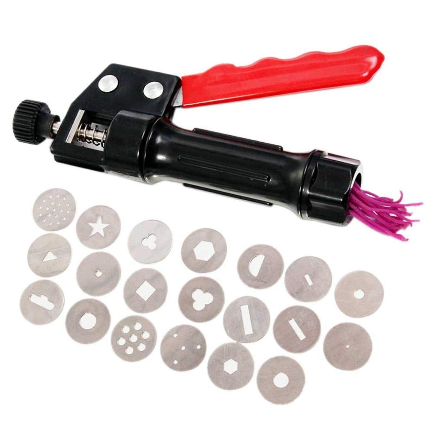 Saycker Clay Extruder Hand-held Soft Clay Mud Squeezer,Decorating Tool Portable DIY Craft Fondant Cake Polymer Clay Extruder Easy Clean(Size:22 x 2.3cm)